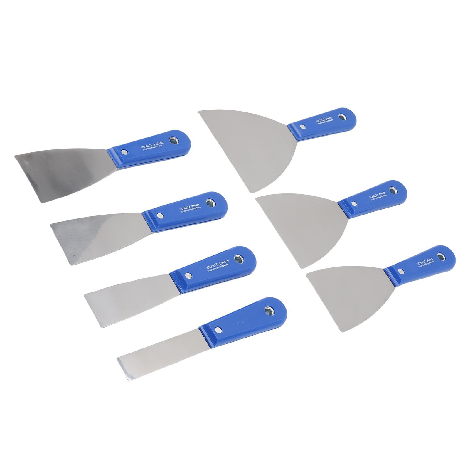 7PCS Putty Scrapers Carbon Steel Spatula Set with Storage Bag for Applying Plaster Repairing