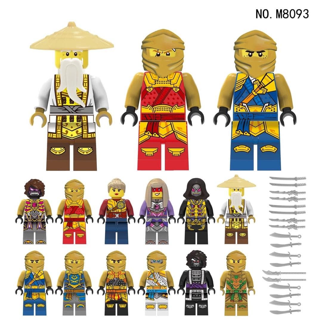 38 Styles Ninja MiniFigures Building Block Dolls Ninja with Weapon Figures Bricks Toys for Children