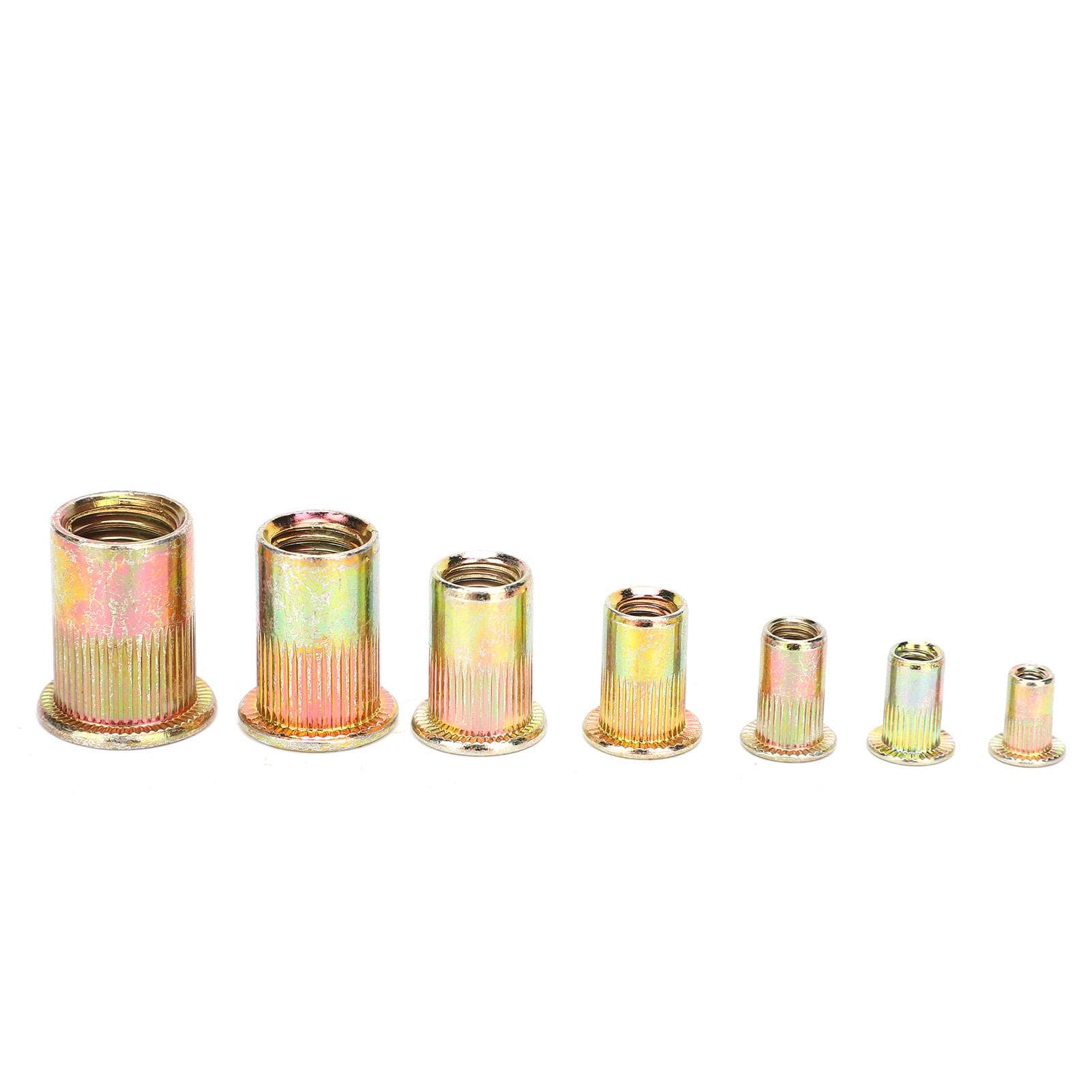 220pcs ColorPlated Zinc Rivet Nut Mixed M345681012 Insert Nutserts Assortment Kit