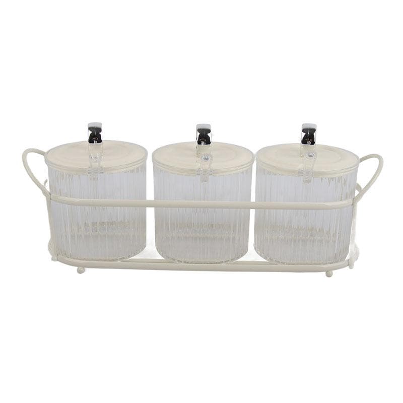 Spice Box Set Nordic Style Visual Innovative Household Movable Kitchen Spice Pot with Iron Rack and
