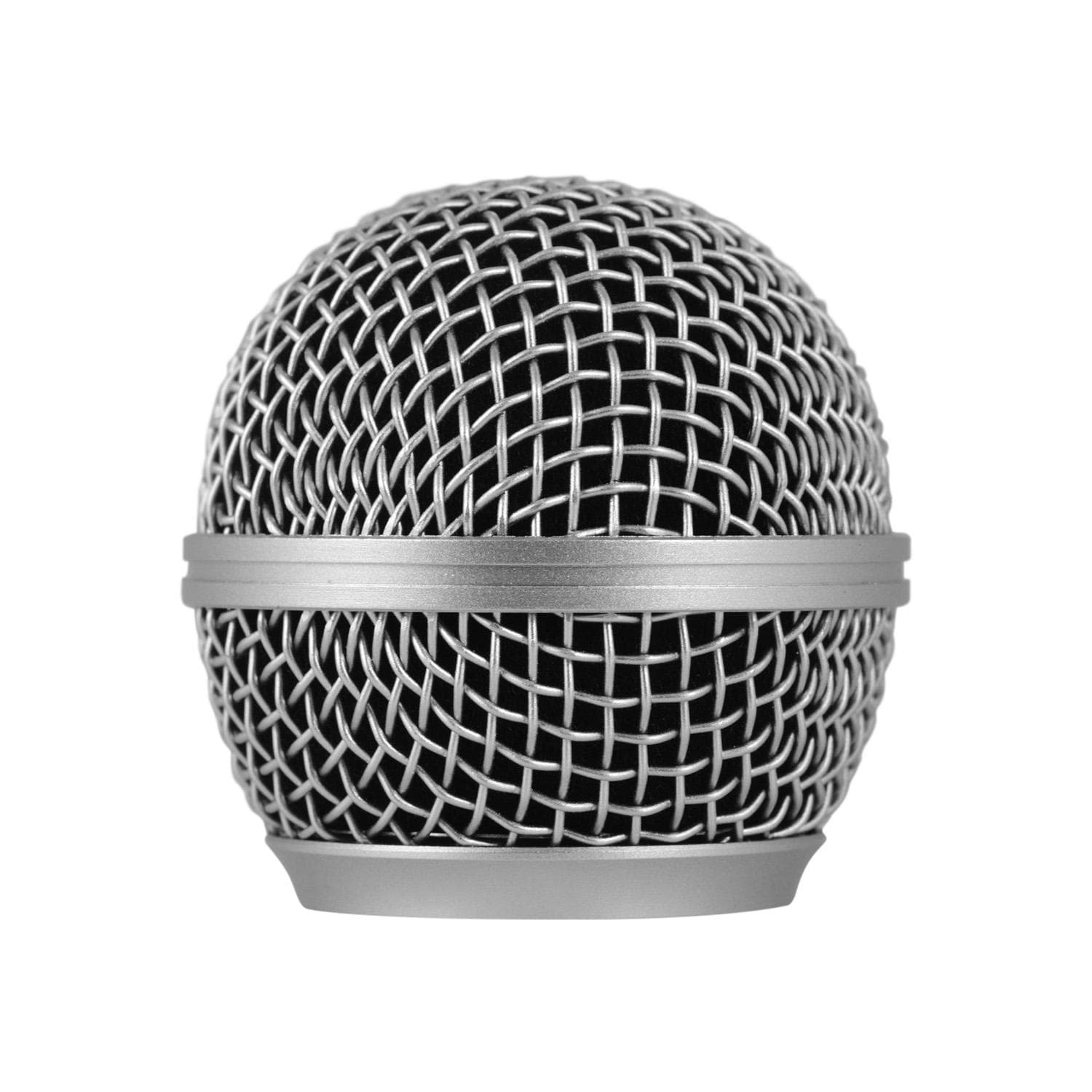 Microphone Grille Mic Replacement Ball Head Compatible with Shure silver