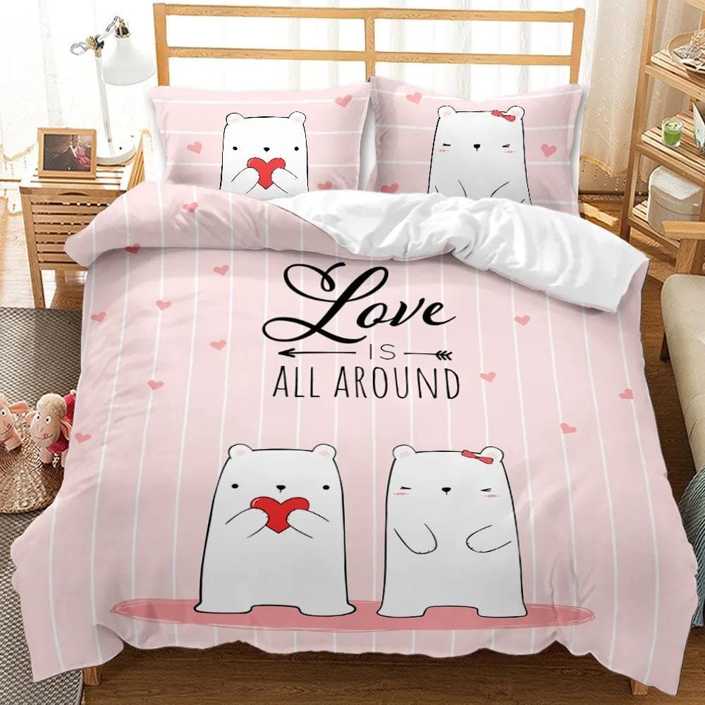 Cute cartoon cats three -piece 3D digital printing foreign trade grinding hair quilt bedding supplies 70x133cm 2pcs