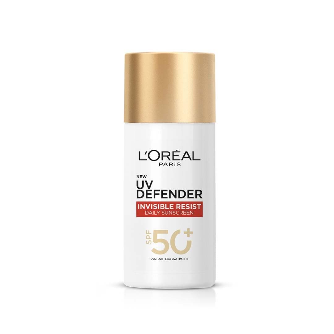 L'Oreal Paris UV Defender Invisible Resist Daily Sunscreen Spf50+ Pa++++ 50ml |Skin Lightweight, Waterproof, Sweatproof & Protects