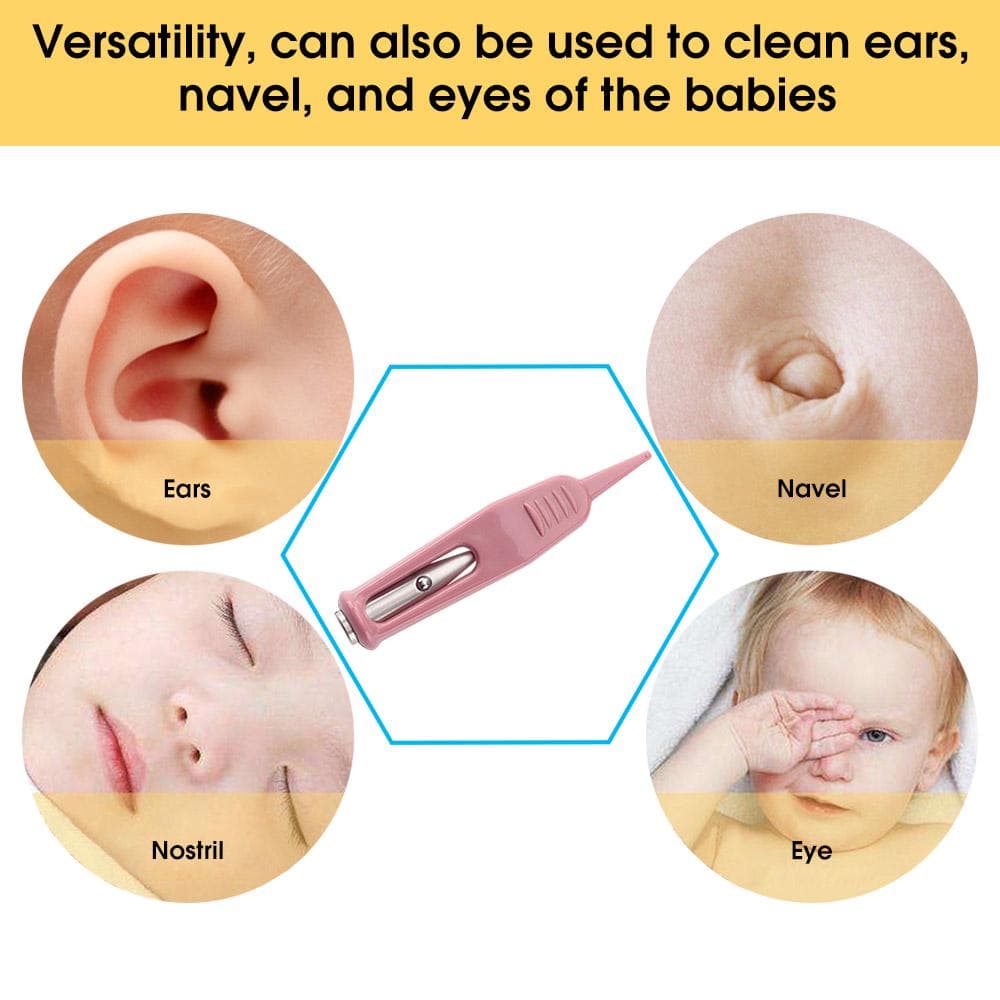 Baby Booger Clip Clean Ear Nose Navel Tweezers Babies Safety Forceps Led