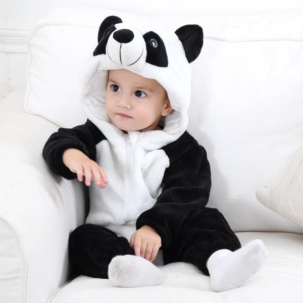 Baby Cartoon Romper Newborn Hooded Infant Clothing Boys Girls Pajamas Animal Onesie Jumpsuit Panda Costumes Flannel Baby Rompers 3-6m
