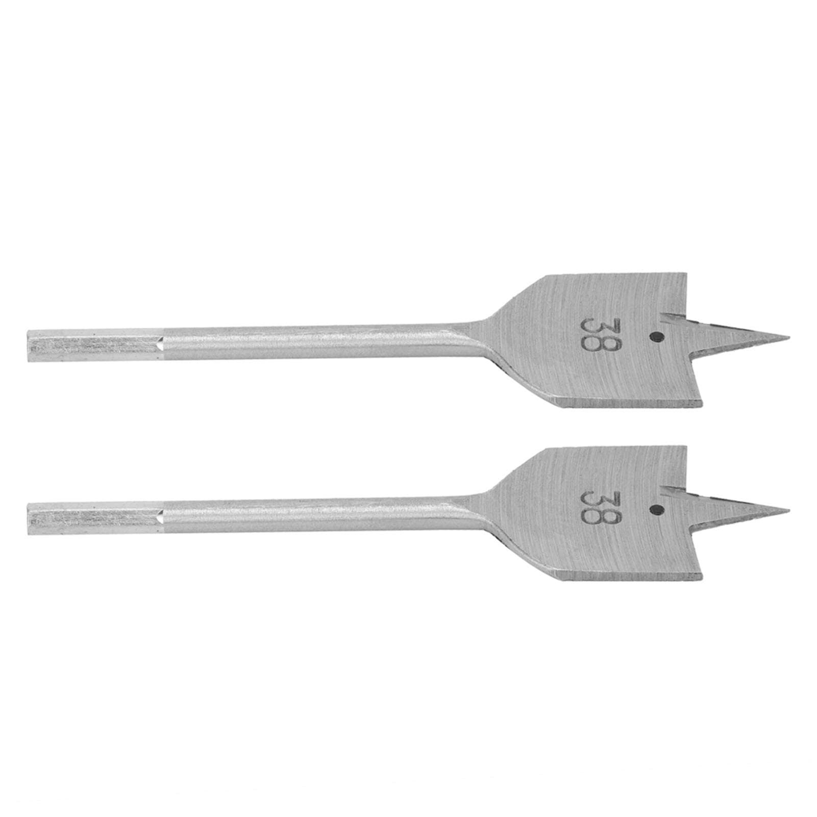 2Pcs Flat Wood Drill Bit Set High Carbon Steel Spade Boring Woodworking Drilling Tool 38mm