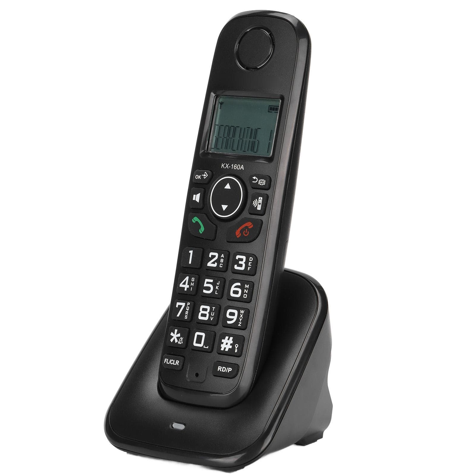 Cordless Telephone Handset Cordless Phone with Caller ID Free Call One Touch Dial LCD Display EU Plug black