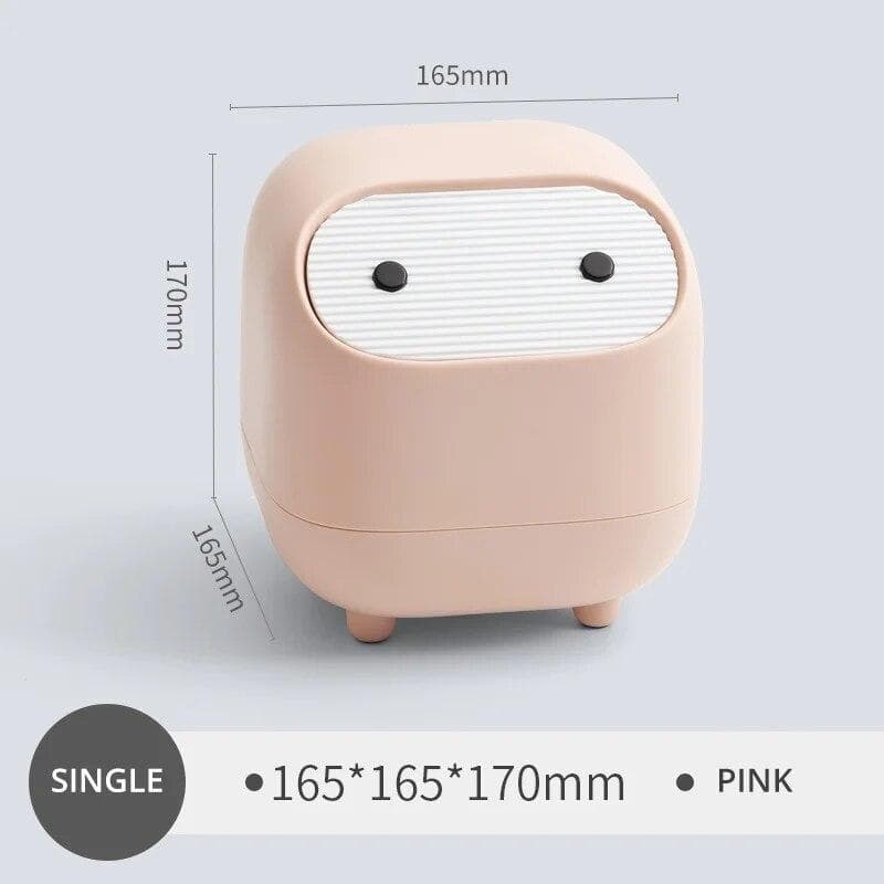 New Desktop Trash Can Creative Small Office Mini Double Layer Press Trash Can Cute Ins Mini Trash Storage Box pink