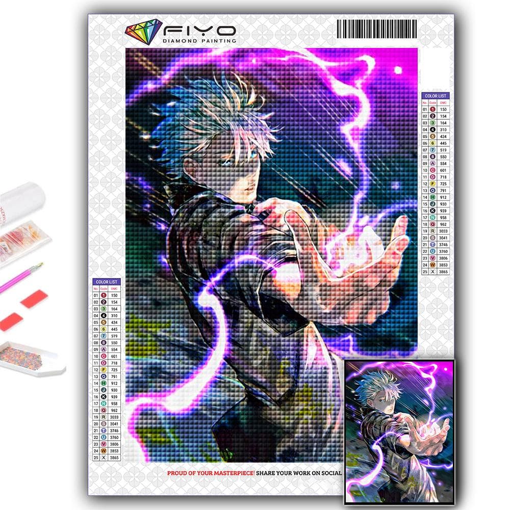 DIY 5D Diamond Painting Anime Jujutsu Kaisen Cross Stitch Kit Full Drill Embroidery Mosaic Art Picture of Rhinestones Gift Full Square 30X40CM