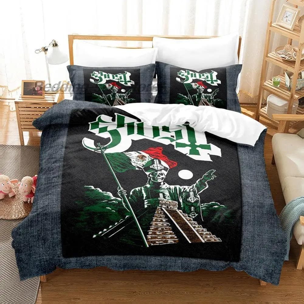 Ghost Rock Band Tank Bedding Set Single Twin Full Queen King Size Bed Set Aldult Kid Bedroom Duvetcover Sets 3D Print US Full 200x230cm