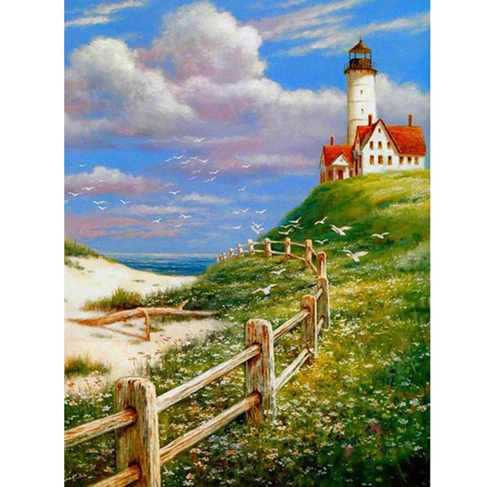 5D Diamond Painting Seaside Round Drill Diamond Embroidery Scenery Cross Stitch 20X30CM