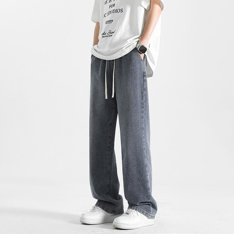 Starry Sky Pattern Straight Jeans Men's Summer New Thin American High Street Loose Wide-leg Pants Casual Trousers 3XL