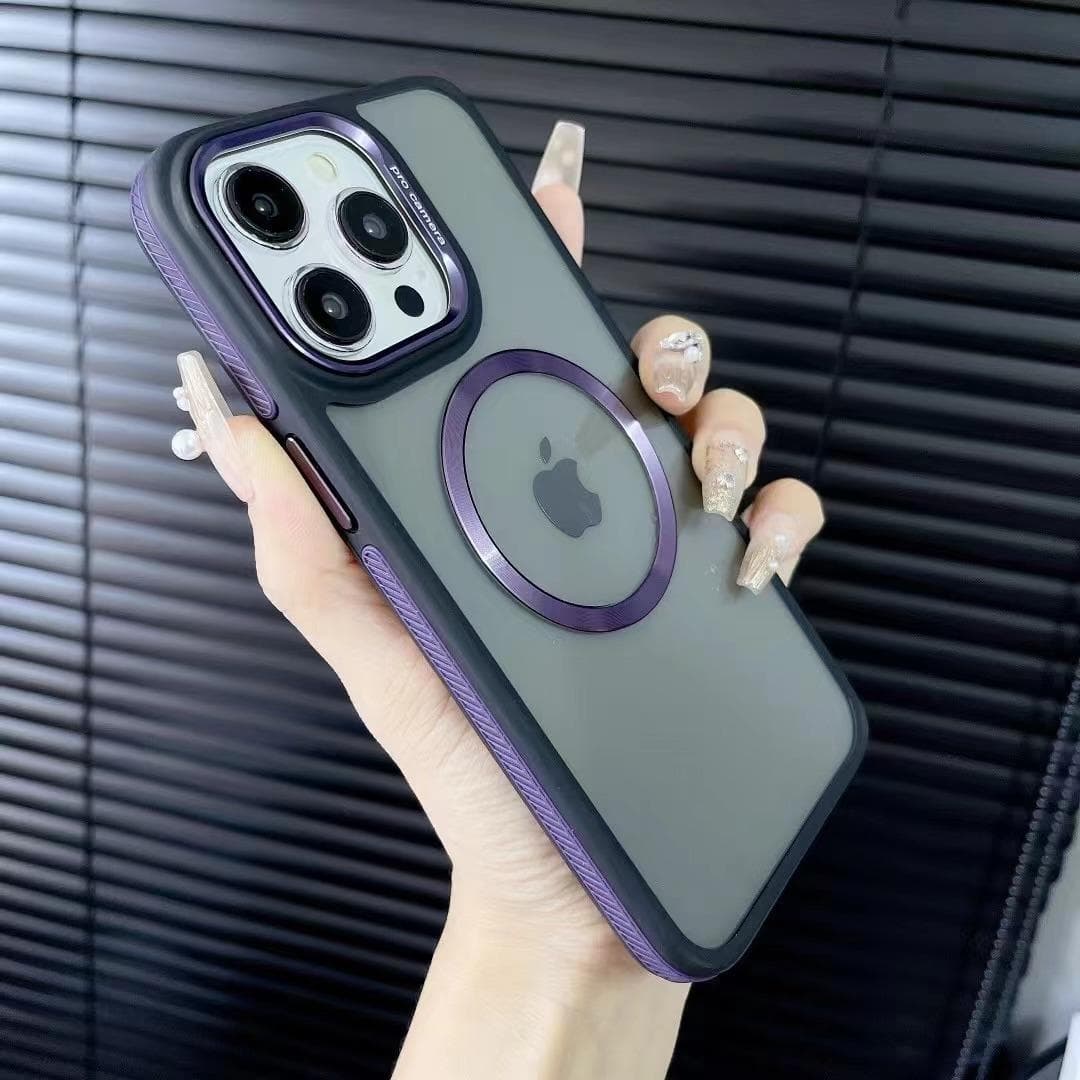Gold Shield Magnetic Suction Case Suitable for Iphone16 Apple 13 Mobile Phone Case 14 Women 12pm Simple 15plus Anti-fall Apple 16Plus