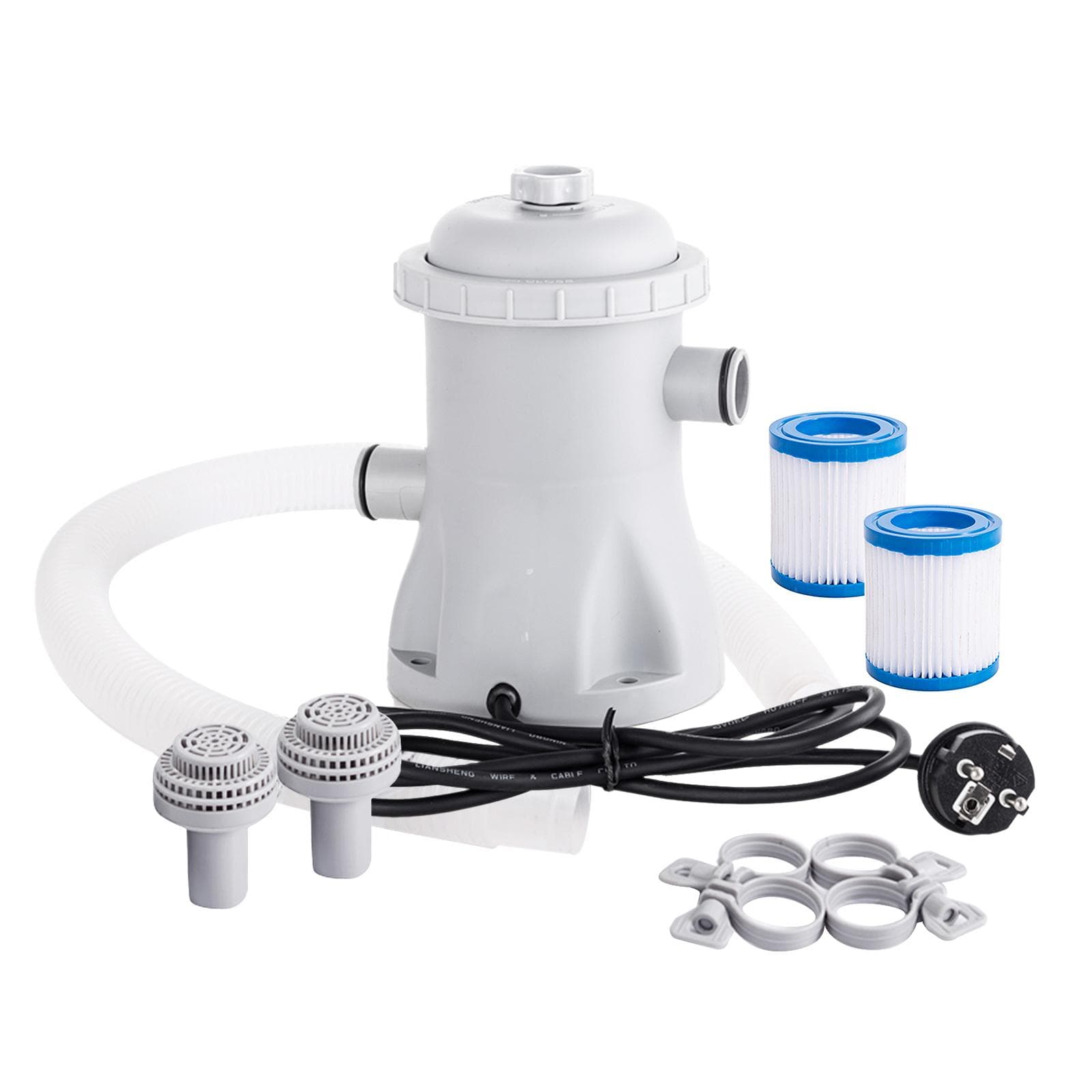 Pool Filter Pump 330 GPH Paddling Pool Electric Water Pump With 2 Pool Filter Cartridge Pool Pumps EU Plug