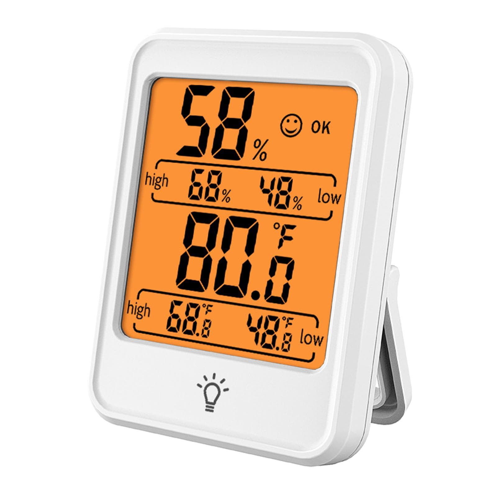 Digital Hygrometer Thermometer Indoor Temperature and Humidity Gauge Monitor Meter with Large LCD white