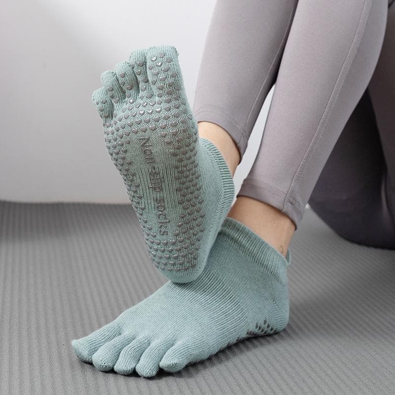 ToeSox Backless Non-Slip Yoga & Pilates Five-Finger Socks - All-Season Quality One Size
