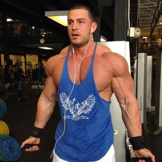 Men's Fitness Vest Wing Sports Fashion Comfortable Cotton Print Thin Belt Muscle T-shirt XL