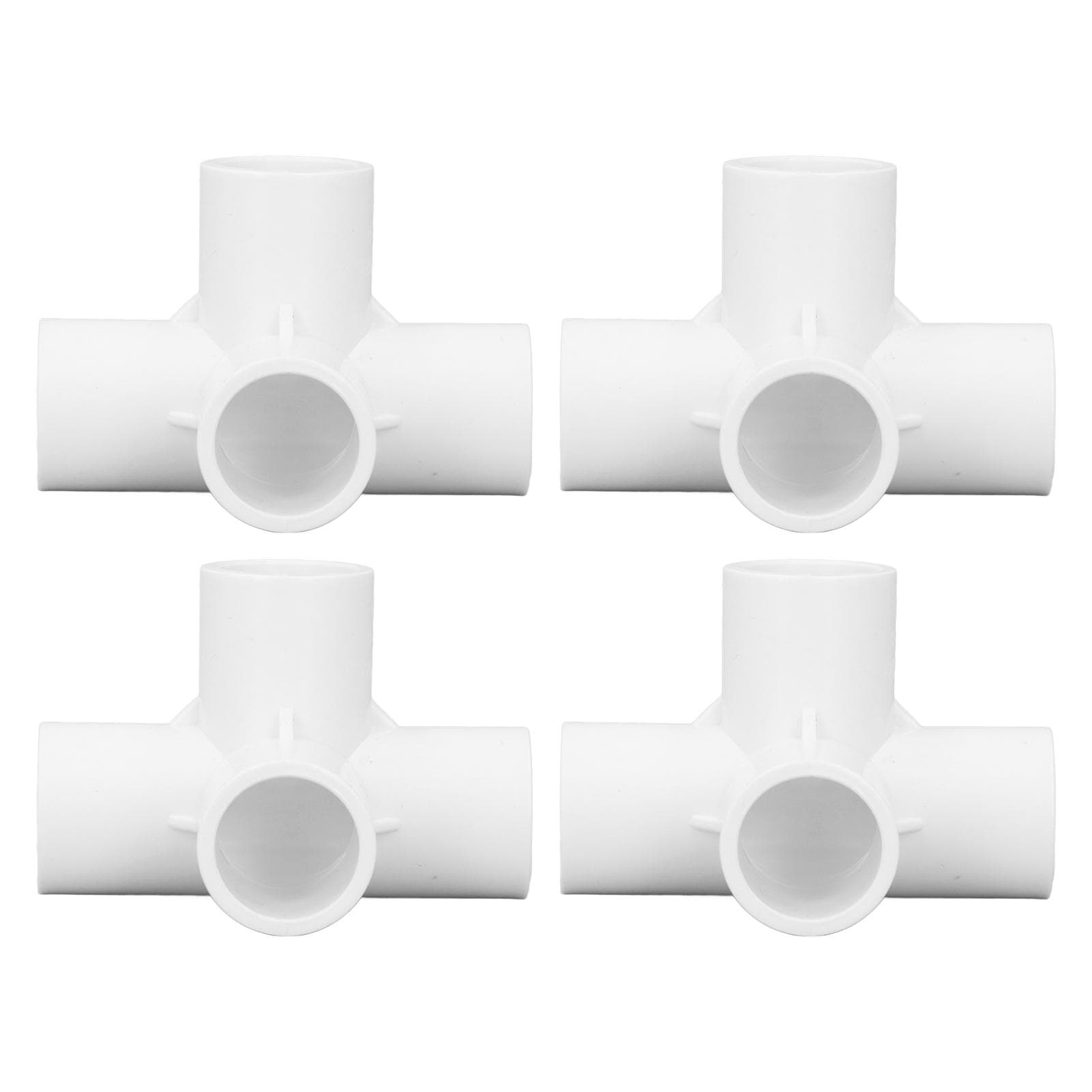 10Pcs 4 Way PVC Fitting Elbow Pipe Connector 25mm Outlet Set Kit for Furniture Connection White