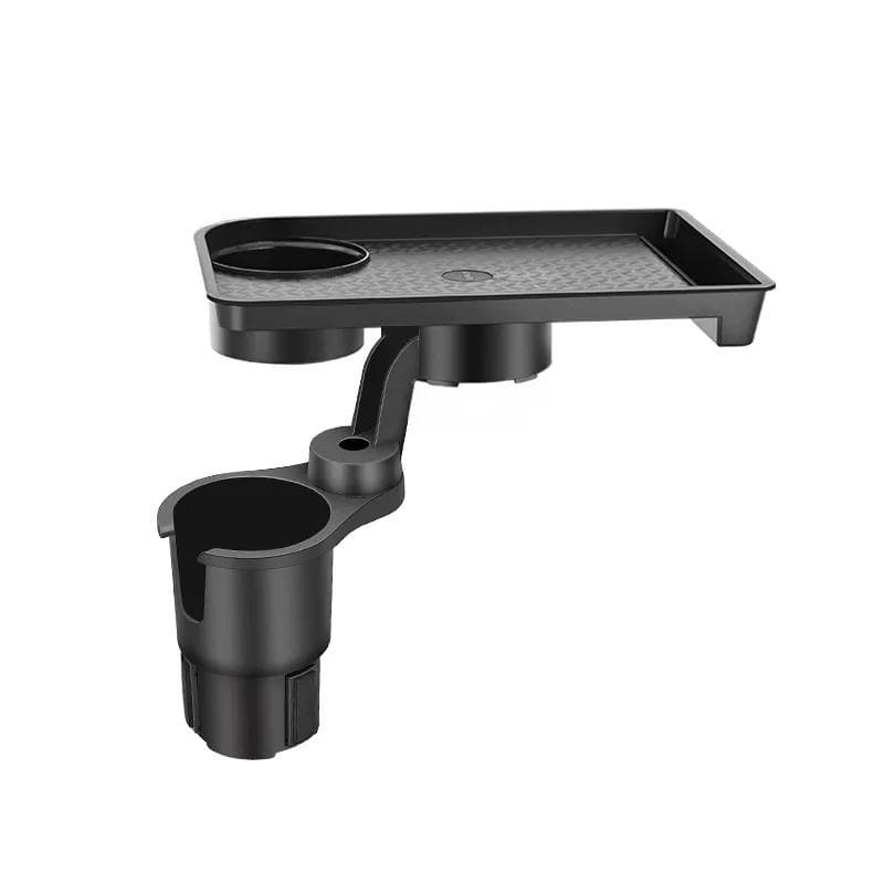 Car Cup Holder Expander Multi-Function Drink Holder with Food Table 360-Degree Adjustable Base Tray for Snack black
