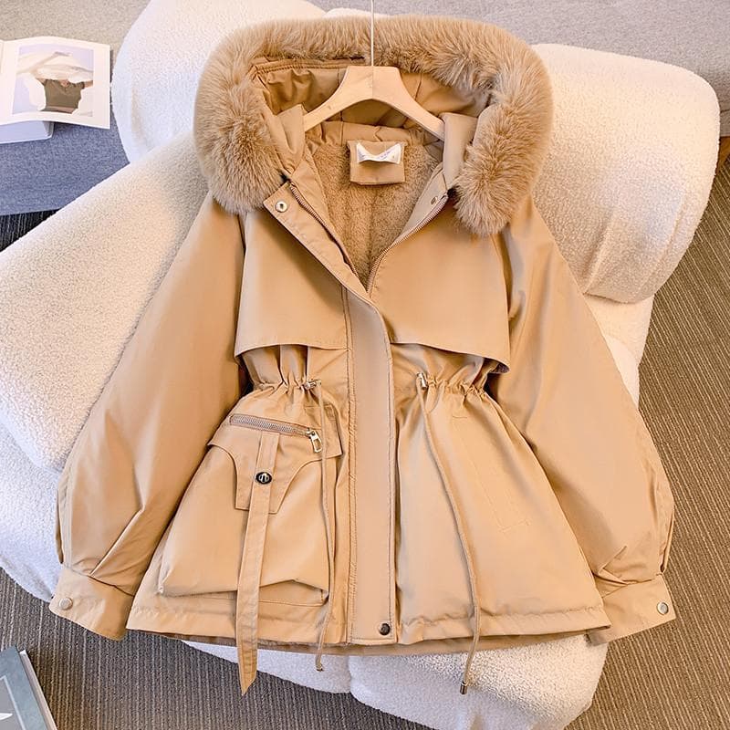 Down Jacket Jacket Women's Fat Large Size Cotton-padded Jacket Simple, Fashionable and Versatile Winter 3XL