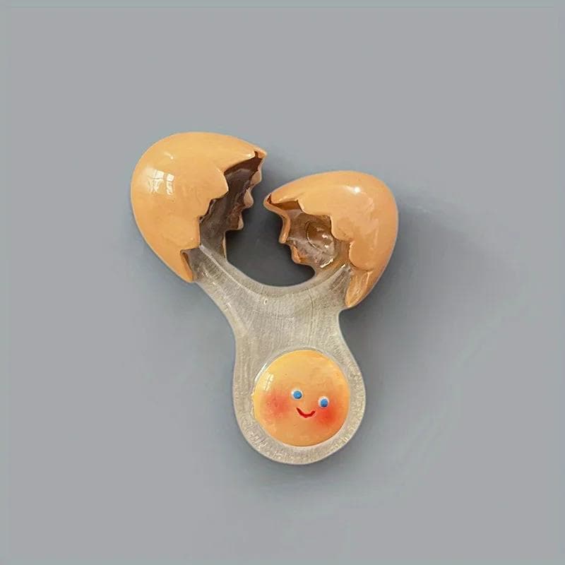 1Pcs Cute Smiling Chick Broken Eggshell Refrigerator Magnets Sticker Kitchen Decor Cartoon Egg Fridge Magnets smile
