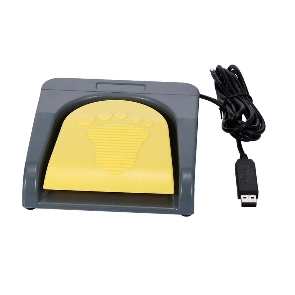 USB Single Foot Switch Game Control One Key Customized Computer Keyboard Action Pedal Grey with Yellow yellow/grey