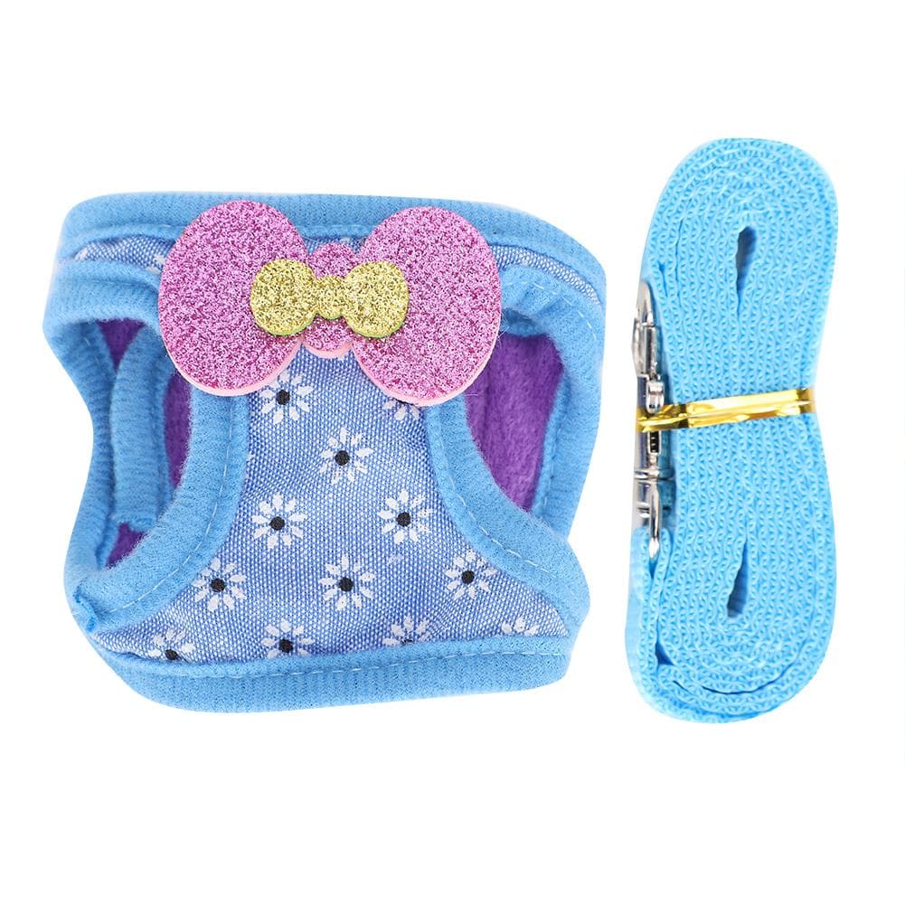 Adjustable Leash Harness Breathable Chest Strap Traction Vest for Rabbit Hamster Small Pet AnimalL S