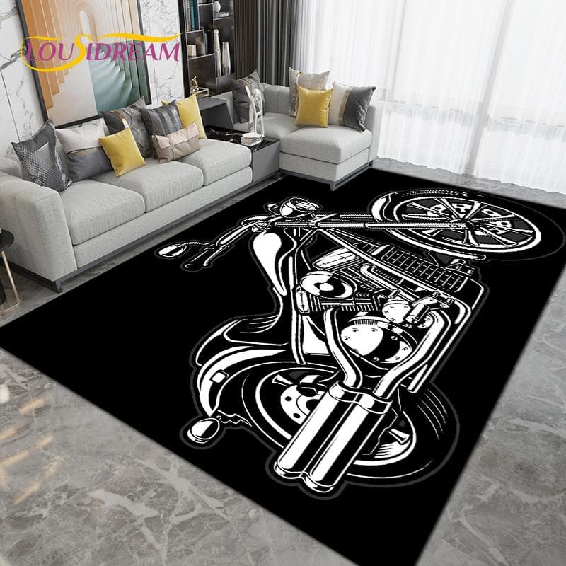 Retro Vintage Motorcycle Area Rug Large,Carpet Rug for Living Room Bedroom Sofa,Kitchen Bathroom Doormat Non-slip Floor Mat Gift 40x60cm