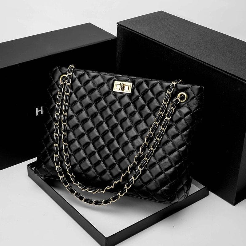 Diamond-shaped Chain Women's Bag, Simple Large Bag, European and American Fashion, Easy To Match, Single-shoulder Crossbody Bag for Women