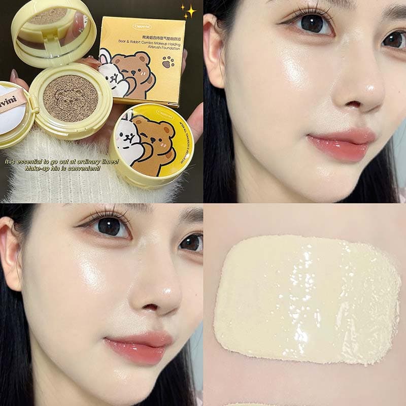Moisturizing Concealer Air Cushion Foundation Cream Natural Waterproof Brighten High Coverage Base Makeup Cosmetics natural