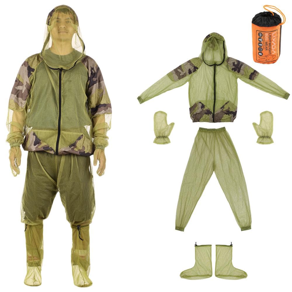 Lixada Outdoor Mosquito Repellent Suit Bug Jacket Mesh Hooded Suits Fishing Hunting Camping Jacket 2XL-3XL