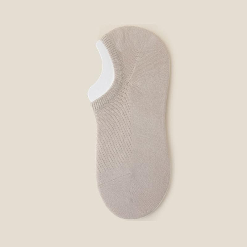 Men's Spring Summer Mesh Breathable Boat Socks Non-slip Non-falling Invisible Socks Cotton Men's Socks 1 Pairs light coffee