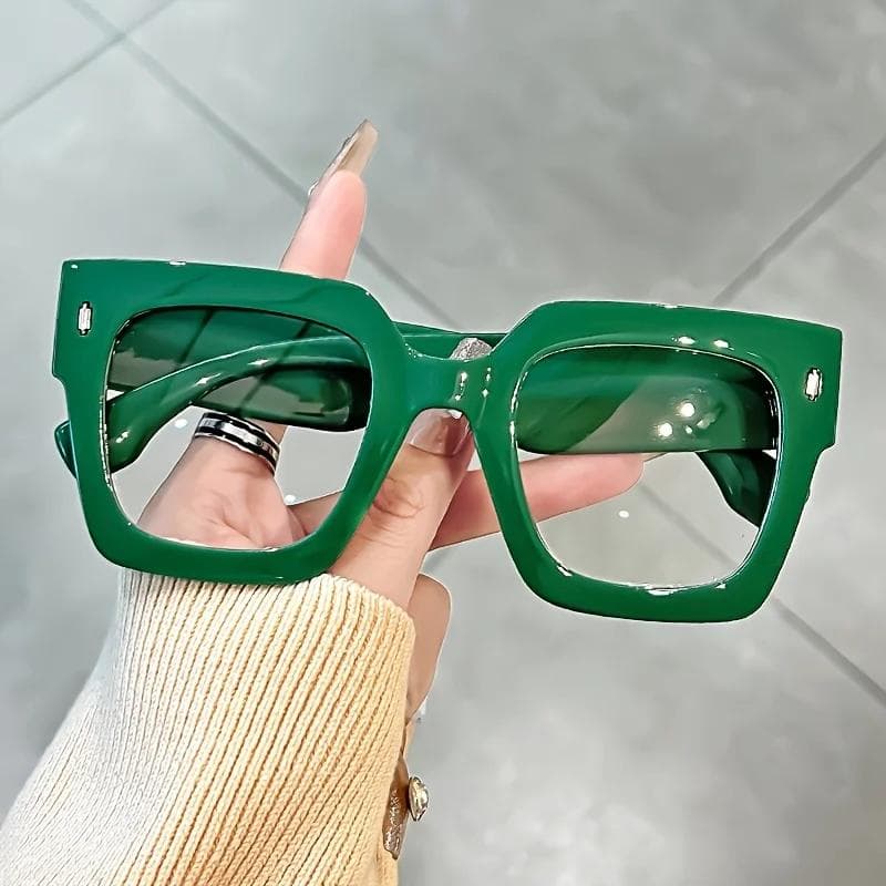 Vintage Black Thick Frame Glasses Unisex Oversized Transparent Lenses Daily Wear Fashion Eyewear Gafas for Women Men