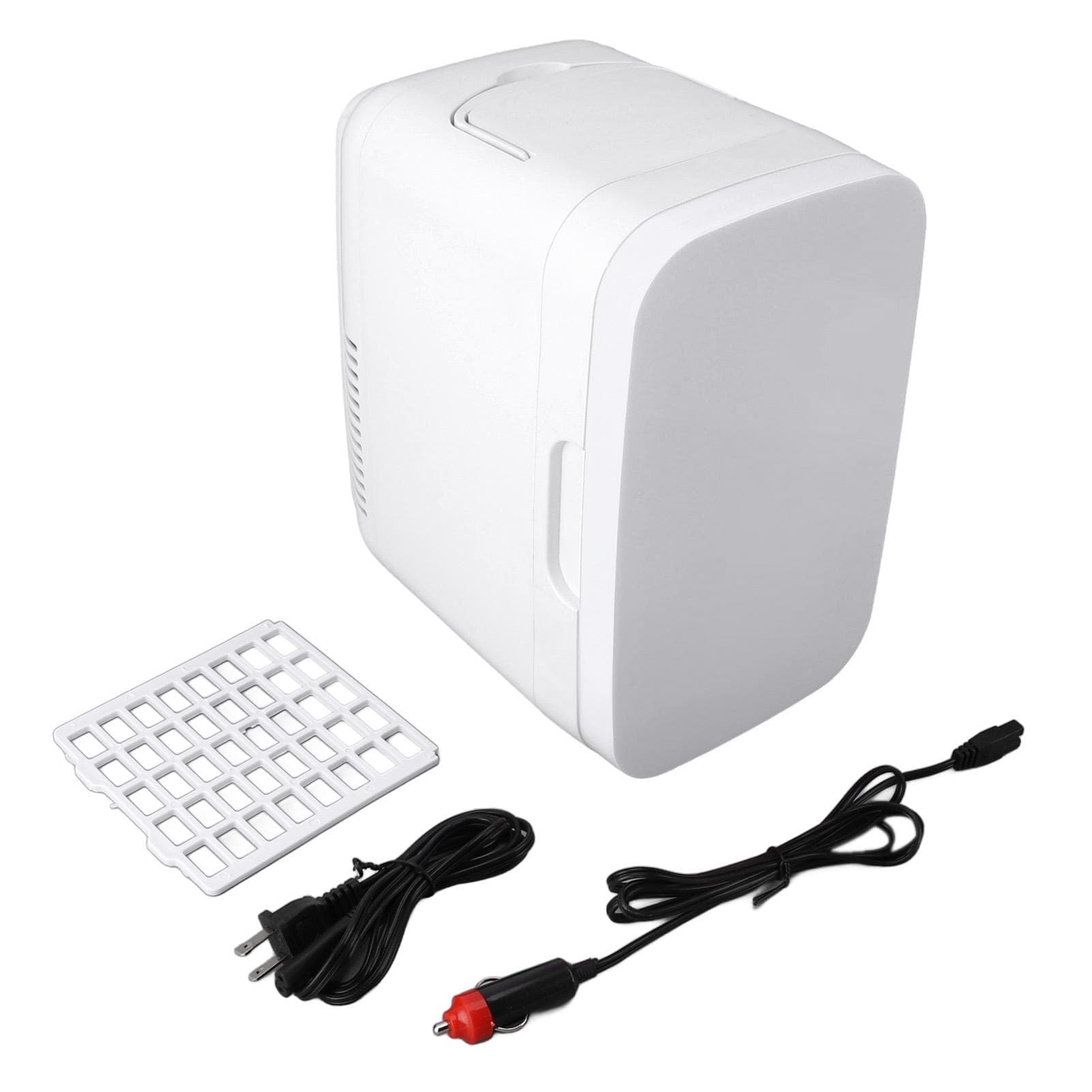 Mini Fridge Cooler 8L Cooling and Warming Dual Use Portable Compact Fridge for Car L white