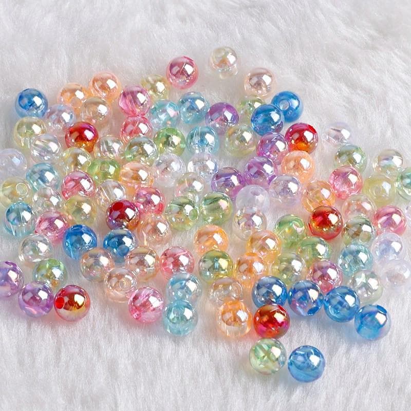 DIY Fashion Jewelry Accessory 6MM-12MM Acrylic Beads Round Shape 23 Colors Bracelet Department Spac 10mm 50pcs multicolour
