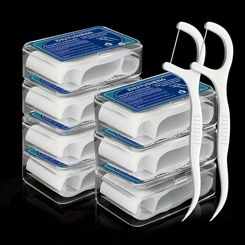 50pcs Count Floss Sticks with Sealed Storage Box Oral Care Portable Disposable Floss Stick, A Must-have for Daily Travel 50pcs