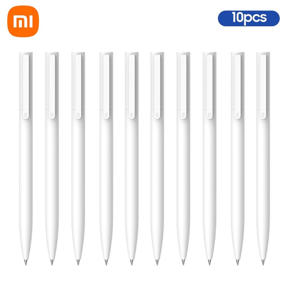 Xiaomi Gel Pen 10pcs 0.5mm Black Ink Press Pen Japan MiKuni Ink Smooth Writing Office Supplies For 10pcs white