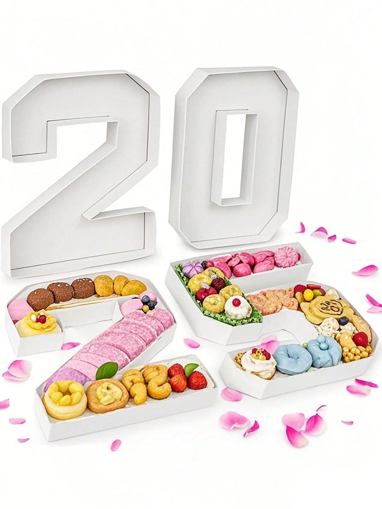 1pc 0-9 Digit Shape Tray, Photography Prop, DIY Food Tray, Decorative Paper Board Number Box Number 1 multicolour