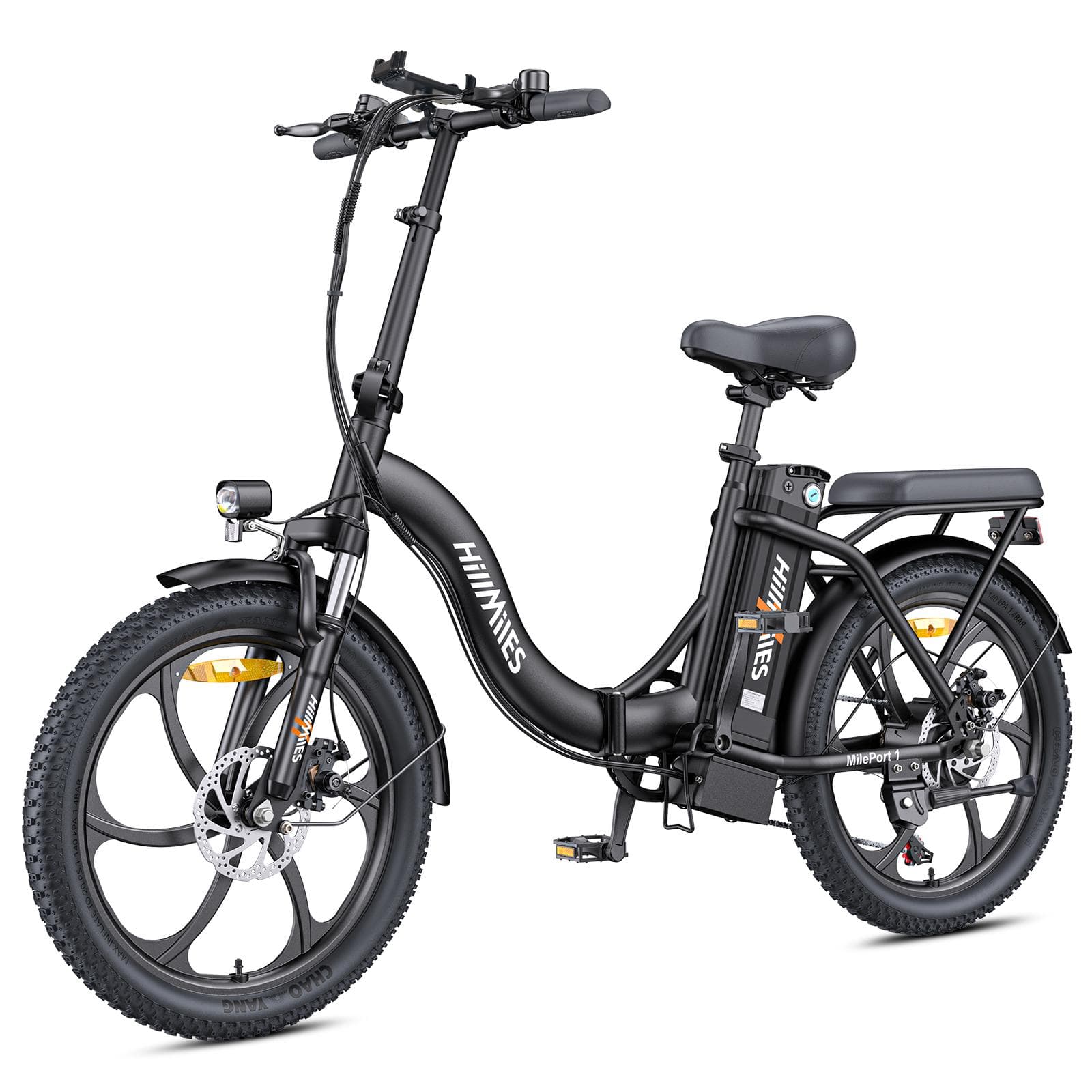 HillMiles MilePort 1 Adult City Folding Electric Bicycle 250W Motor 36V13Ah Battery Electric Bike 20 inch Tire Convenient E-bike