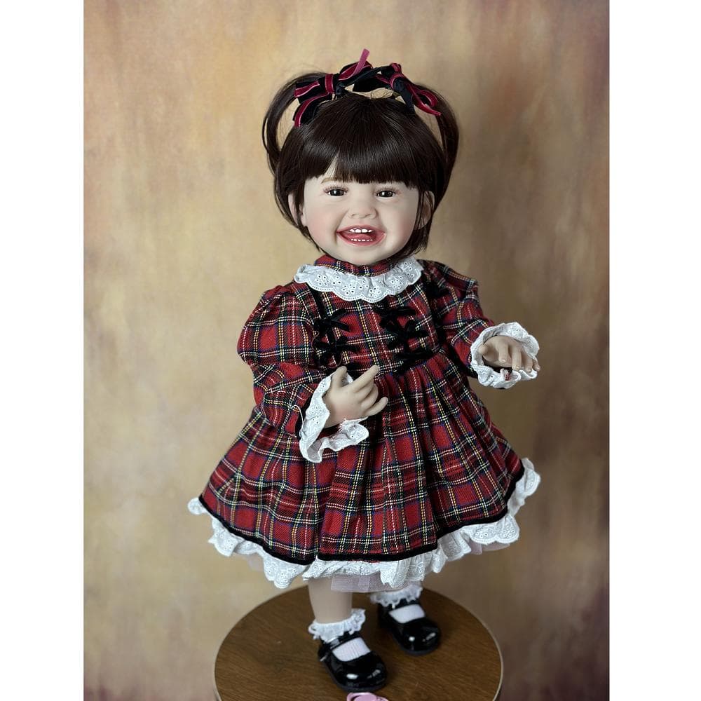 BZDOLL New Face Mila 55 CM Full Silicone Body Realistic Reborn Baby Can Stand Girl Doll Princess Toddler Bebe Birthday Gift