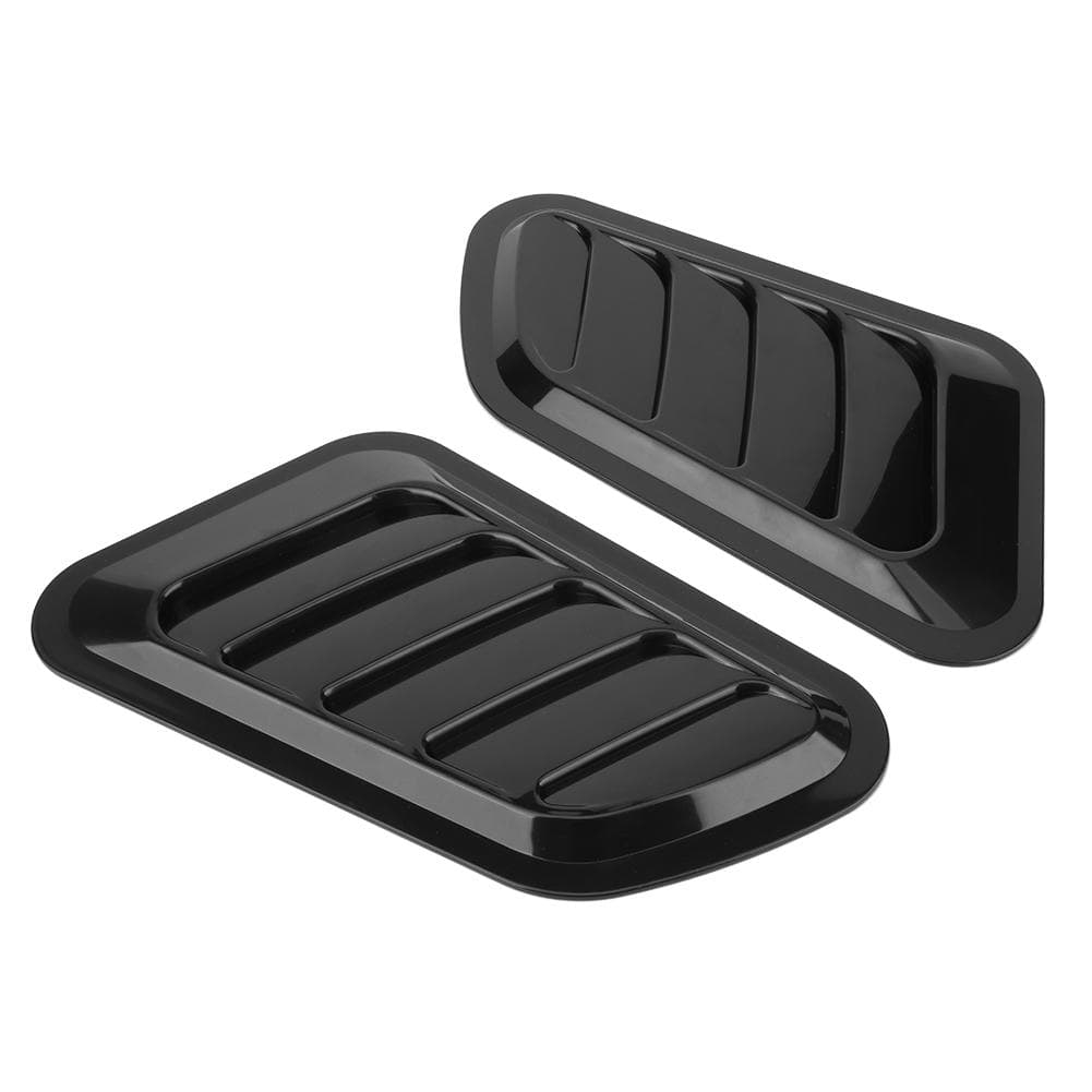 2Pcs Car Decorative Air Intake Turbo Hood Vent Cover Car Decoration AccessoriesBlack black