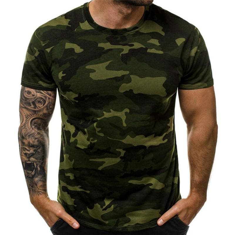 Summer Fashion Camouflage T-shirt Men Casual O-neck Cotton Streetwear T Shirt Men Gym Short Sleeve T Shirt Tops S