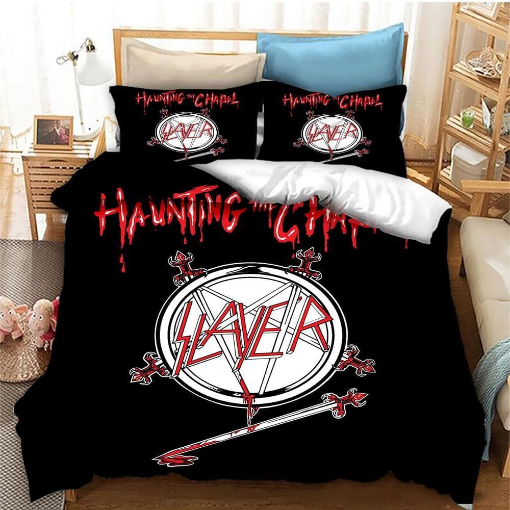 Fashion Slayer Rock Band Bedding Set Duvet Cover Bed Set Quilt Cover Pillowcase Comforter king Queen Size Boys Adult Bedding Set EU Single 135x200cm