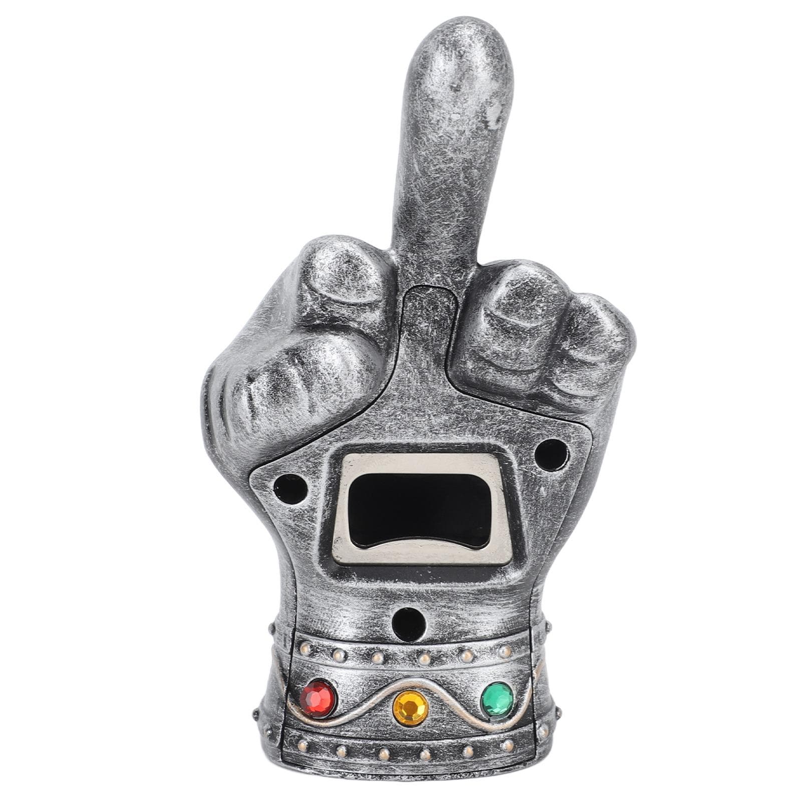 Fist Beer Opener Cool Middle Finger Shape Portable Fist Beer Bottle Opener for Men Husband Dad Silver