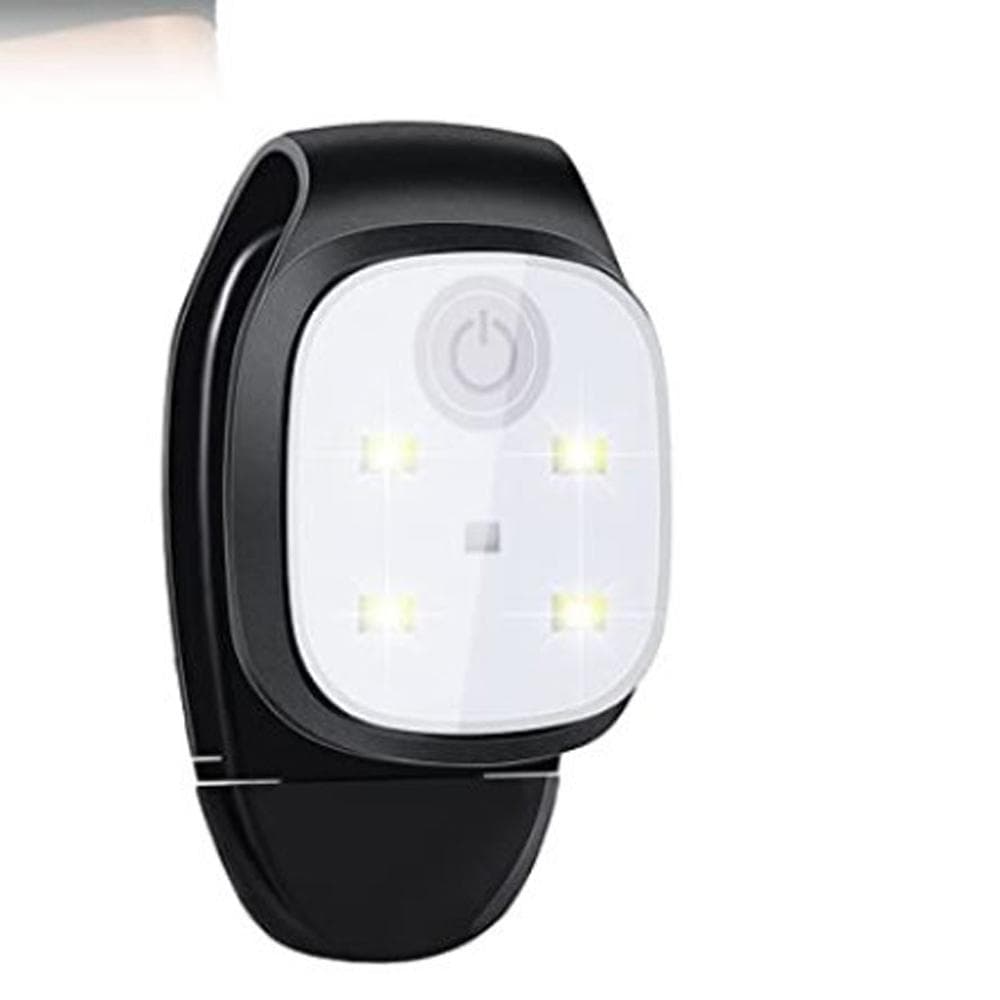 Clip On Flashlight Rechargeable 5 LEDs Hands Free 50 Lumens Running Lights for Runners Small black