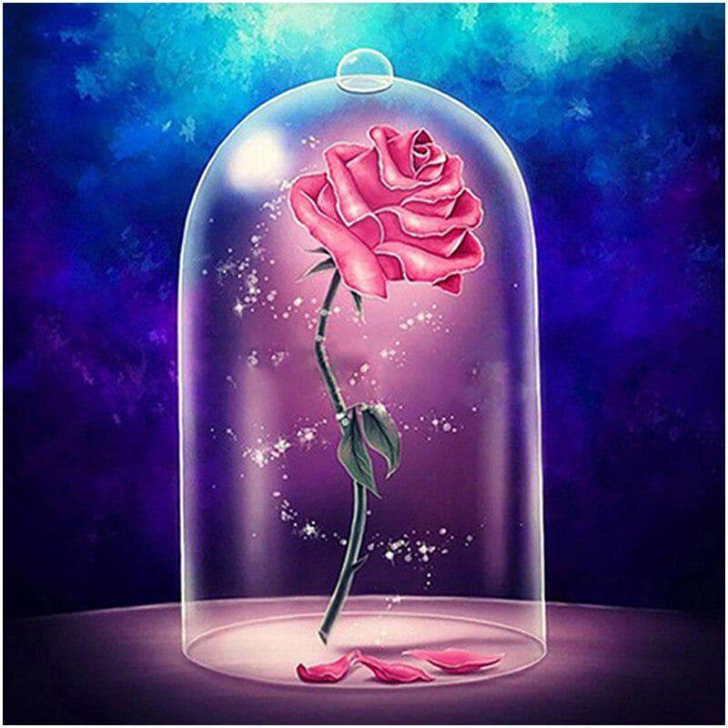 5D Diy Diamond Painting Pink Rose Flower Diamond Embroidery Cross Stitch Rhinestone Paintings 30x30CM