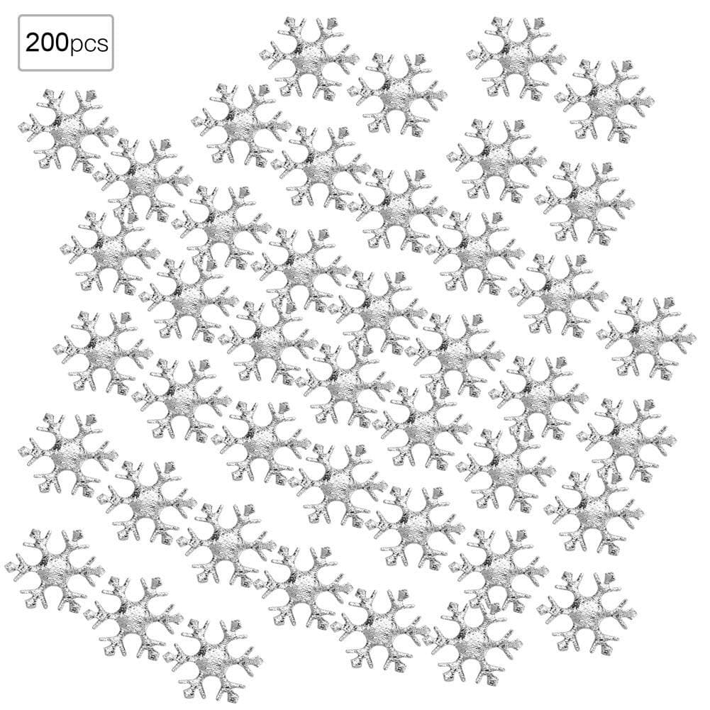 200 Pcs Snowflakes Confetti Non Woven Fabric Christmas Fluffy Party Decoration Snowflakes(Golden ) silver