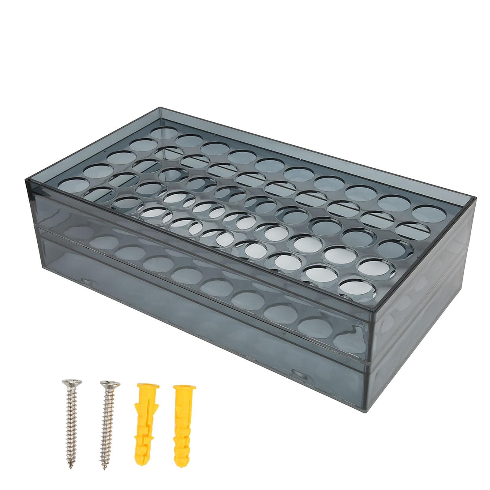 50 Holes Tattoo Bottle Rack Wall Mounted PC Black Anti Fall Tattoo Ink Display Holder for Pigment