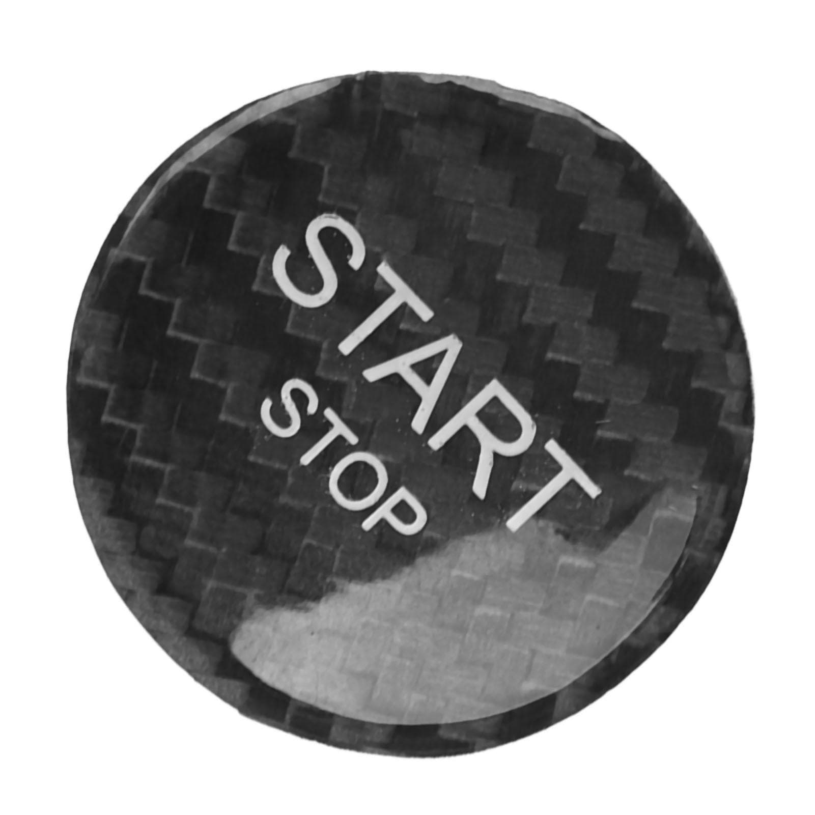 Engine Start Stop Button Switch Cover Carbon Fiber Ignition Starter Switch Sticker Replacement for black