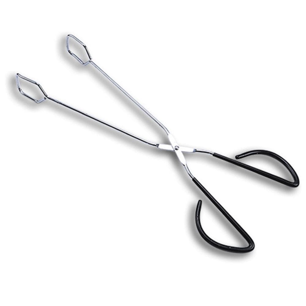 Scissor Tongs Barbecue BBQ Grill Pastry Tongs Baking Cooking Clamp Kicthen silver